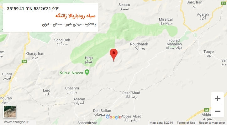 روستای سیاه رودباربالا زاتنگه بر روی نقشه