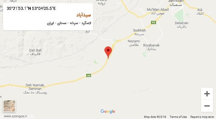 روستای سیدآباد بر روی نقشه