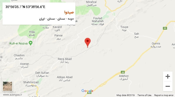 روستای صیدوا بر روی نقشه