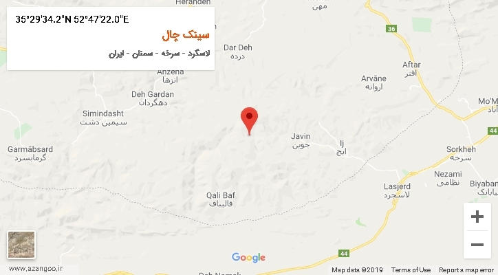 روستای سینک چال بر روی نقشه