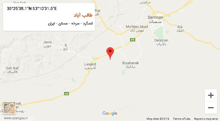 روستای طالب آباد بر روی نقشه