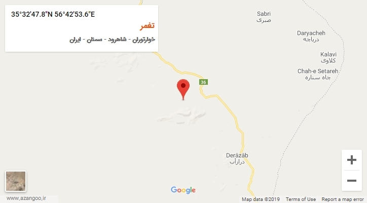 روستای تغمر بر روی نقشه