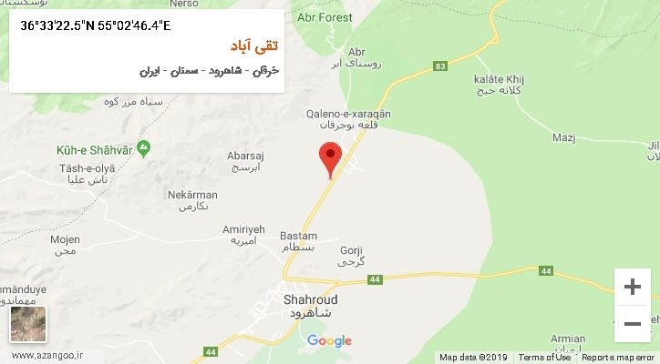 روستای تقی آباد بر روی نقشه