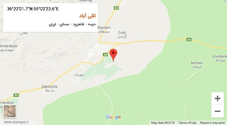روستای تقی آباد بر روی نقشه