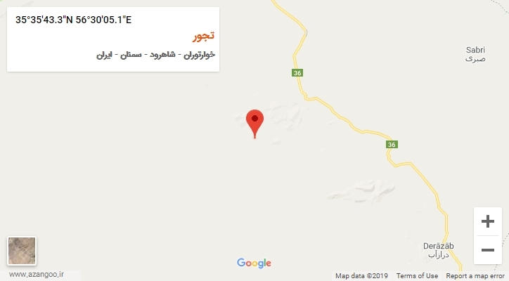 روستای تجور بر روی نقشه