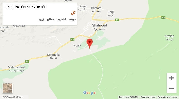 روستای تل بر روی نقشه