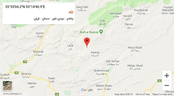 روستای تله بر روی نقشه