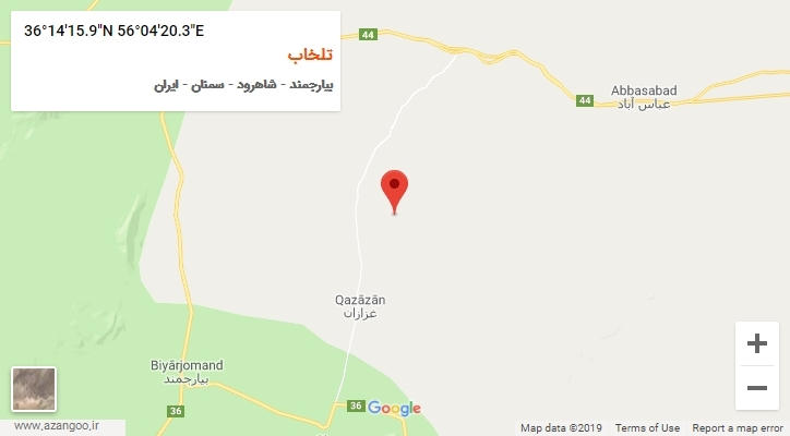 روستای تلخاب بر روی نقشه