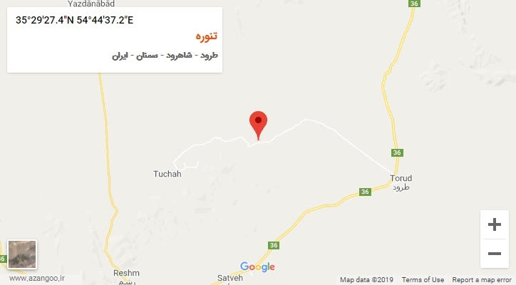 روستای تنوره بر روی نقشه