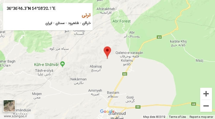 روستای ترنی بر روی نقشه