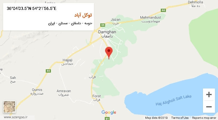 روستای توکل آباد بر روی نقشه