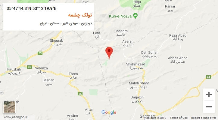 روستای تولک چشمه بر روی نقشه