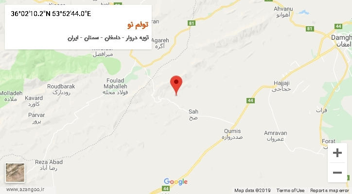 روستای تولم نو بر روی نقشه