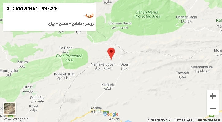 روستای تویه بر روی نقشه