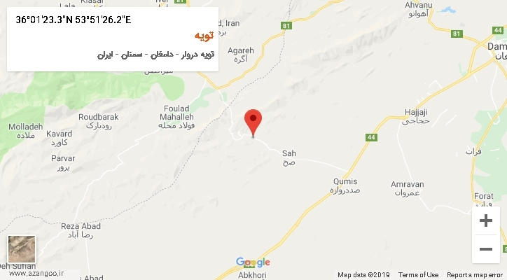 روستای تویه بر روی نقشه