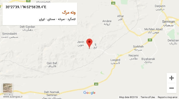 روستای ونه مرگ بر روی نقشه