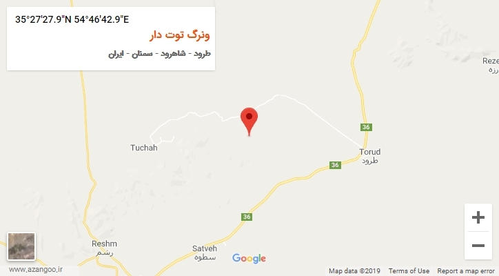 روستای ونرگ توت دار بر روی نقشه