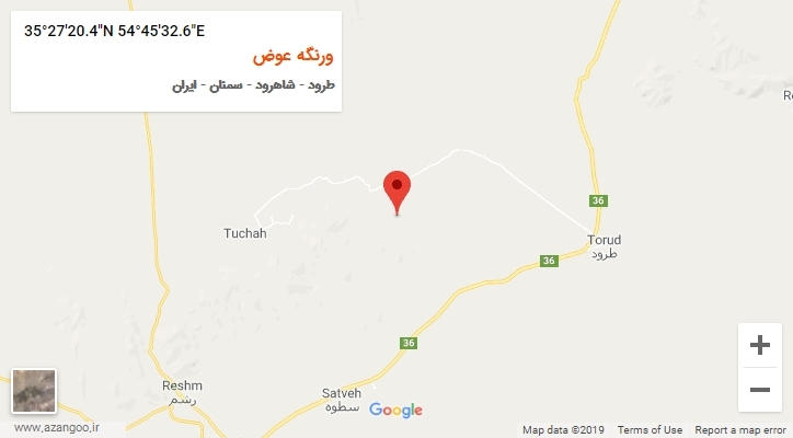 روستای ورنگه عوض بر روی نقشه