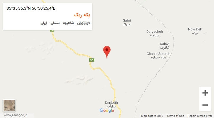 روستای یکه ریگ بر روی نقشه