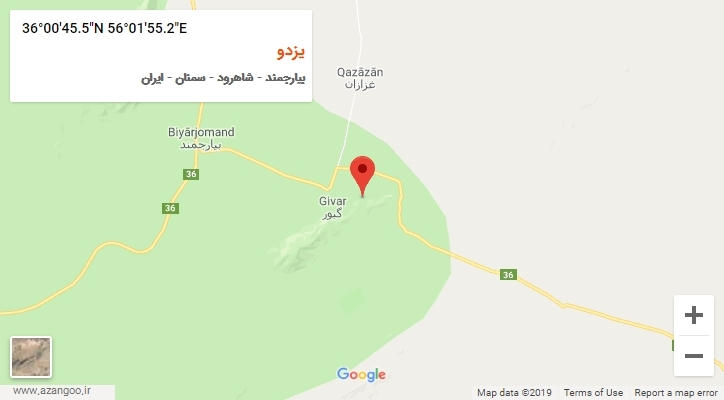 روستای یزدو بر روی نقشه