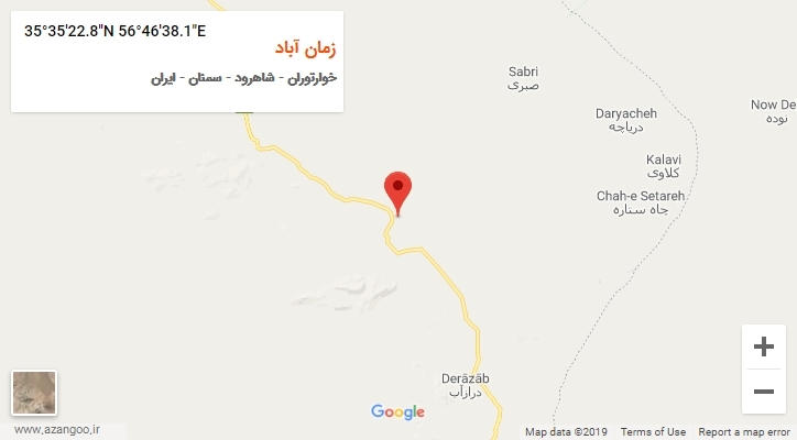 روستای زمان آباد بر روی نقشه