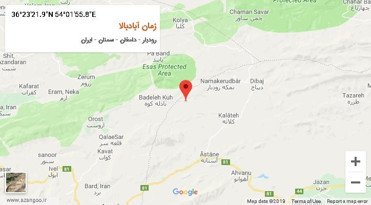 روستای زمان آبادبالا بر روی نقشه