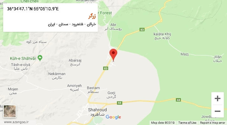 روستای زرگر بر روی نقشه