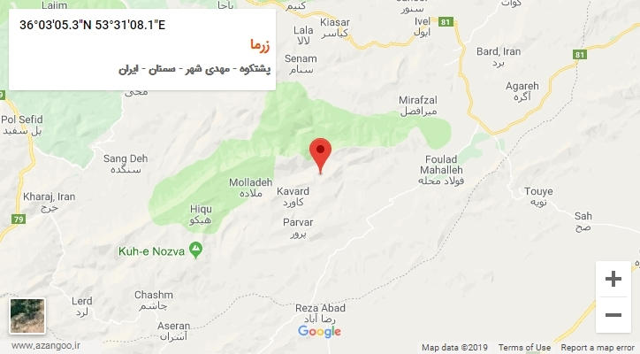 روستای زرما بر روی نقشه