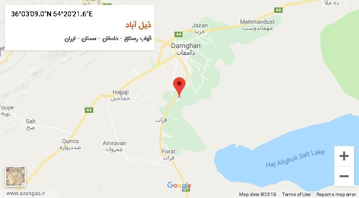 روستای ذیل آباد بر روی نقشه