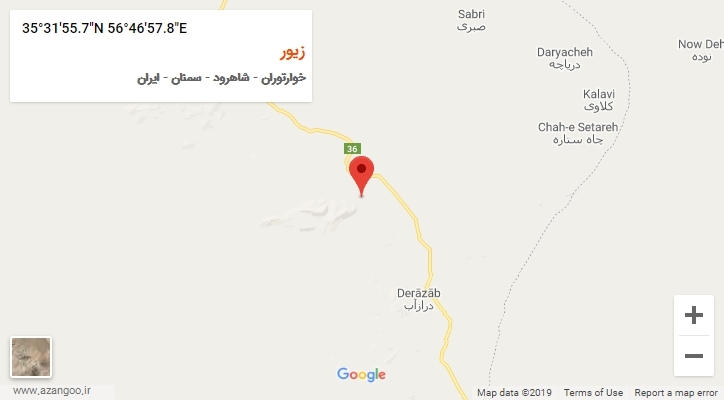 روستای زیور بر روی نقشه