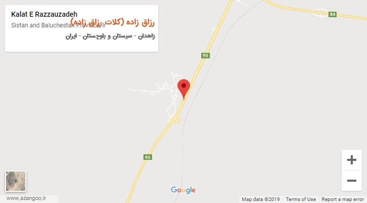 شهر رزاق زاده (کلات رزاق زاده) بر روی نقشه