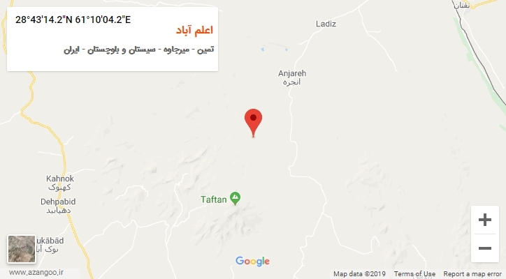 روستای اعلم آباد بر روی نقشه