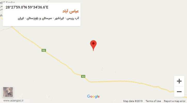 روستای عباس آباد بر روی نقشه