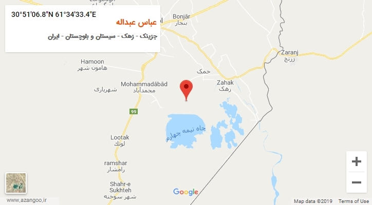 روستای عباس عبداله بر روی نقشه