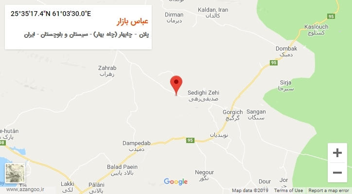 روستای عباس بازار بر روی نقشه