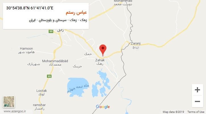 روستای عباس رستم بر روی نقشه