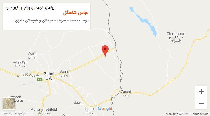 روستای عباس شاهگل بر روی نقشه