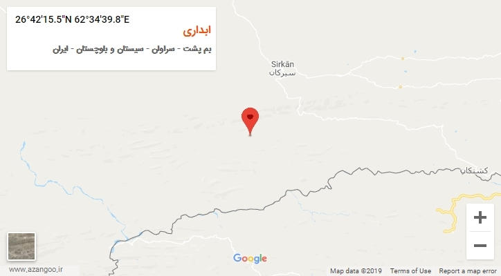 روستای ابداری بر روی نقشه