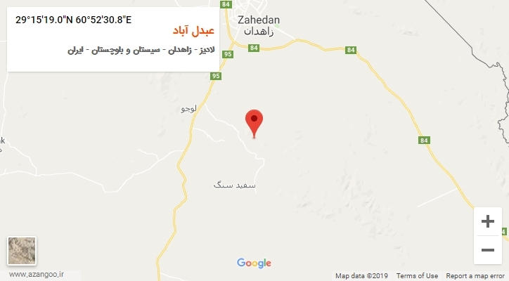 روستای عبدل آباد بر روی نقشه