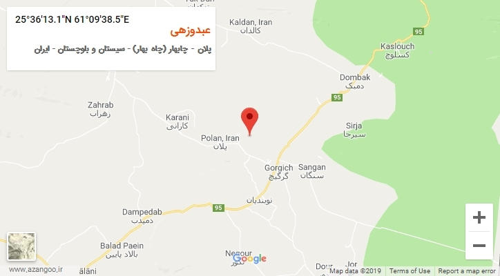 روستای عبدوزهی بر روی نقشه