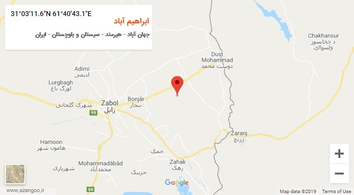 روستای ابراهیم آباد بر روی نقشه