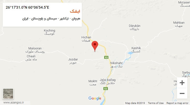 روستای ابشک بر روی نقشه