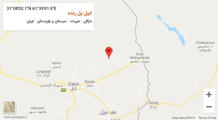 روستای ابیل پل رنده بر روی نقشه