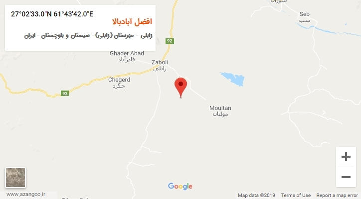 روستای افضل آبادبالا بر روی نقشه