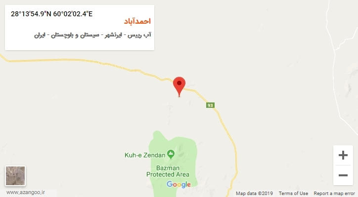 روستای احمدآباد بر روی نقشه