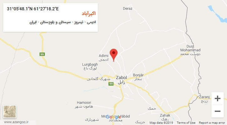 روستای اکبرآباد بر روی نقشه