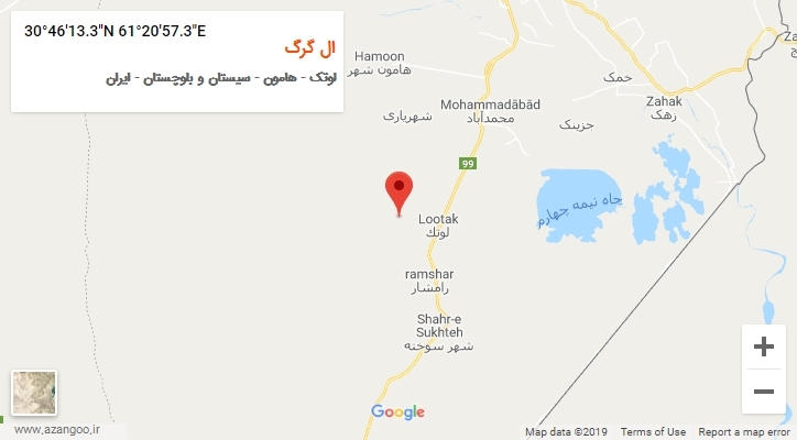 روستای ال گرگ بر روی نقشه