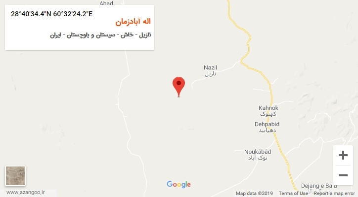 روستای اله آبادزمان بر روی نقشه