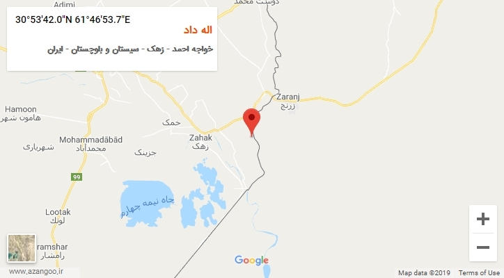 روستای اله داد بر روی نقشه