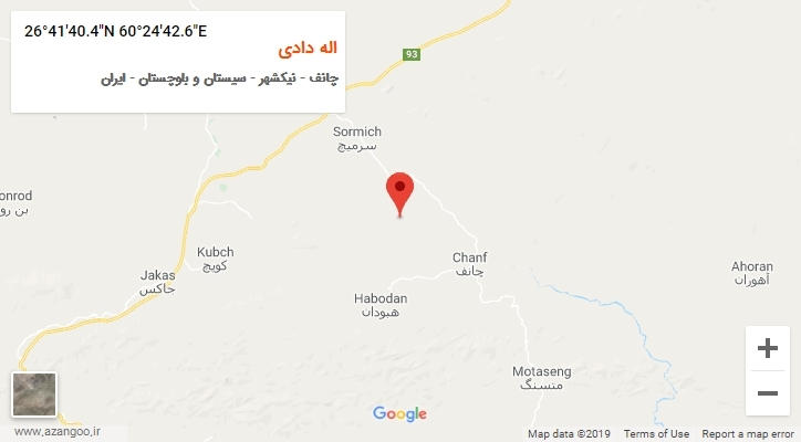 روستای اله دادی بر روی نقشه